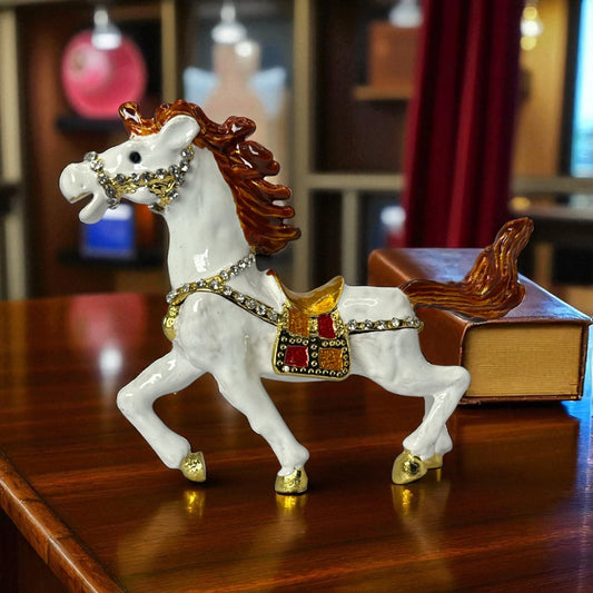 Luxury White Horse Trinket / Jewellery Box