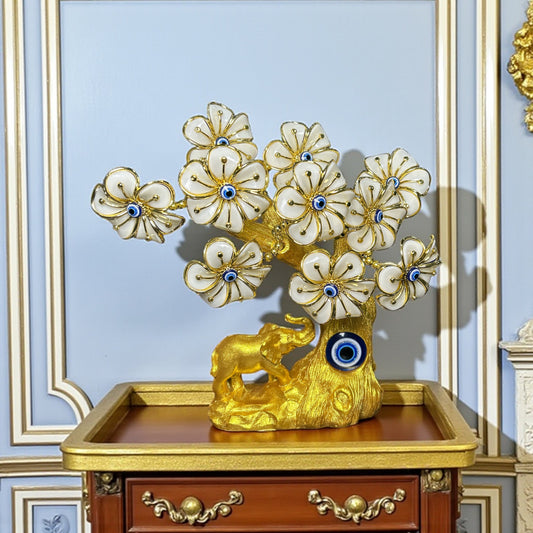 Golden Evil Eye Tree with Elephant