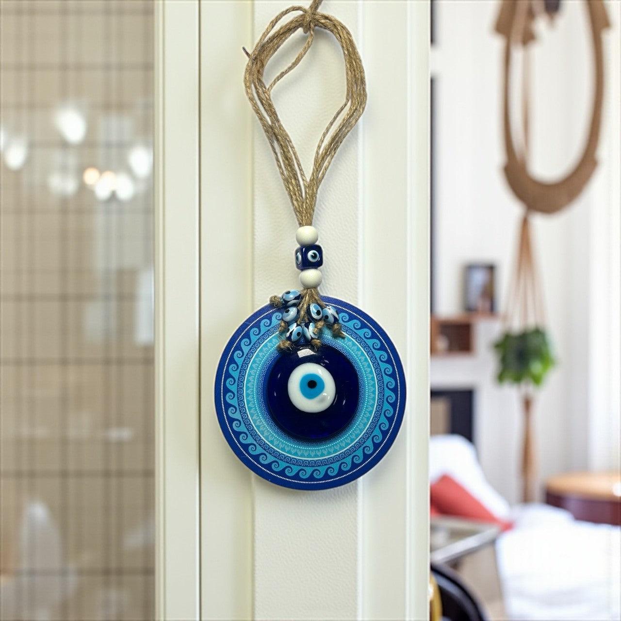 Blue Evil Eye Hanging with Beads