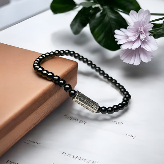 Natural Black Obsidian Bracelet