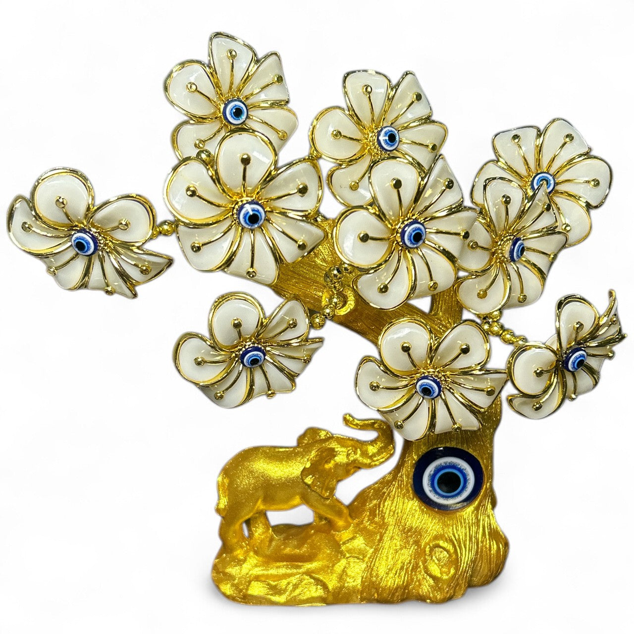Golden Evil Eye Tree with Elephant