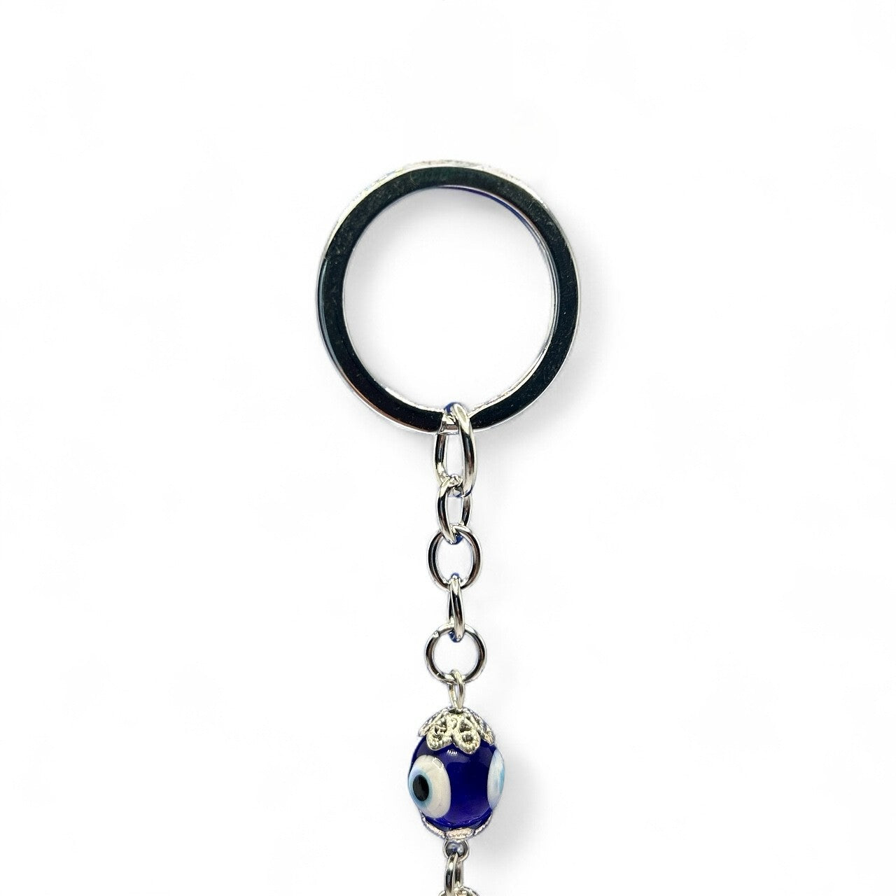 Silver Dolphin Evil Eye Keychain