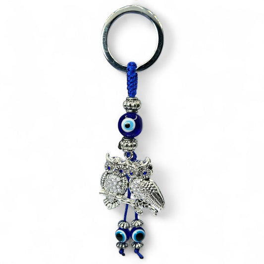 Twin Owl Evil Eye Charm