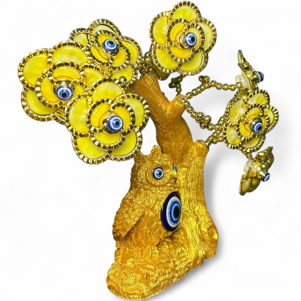 Golden Evil Eye Tree with Owl