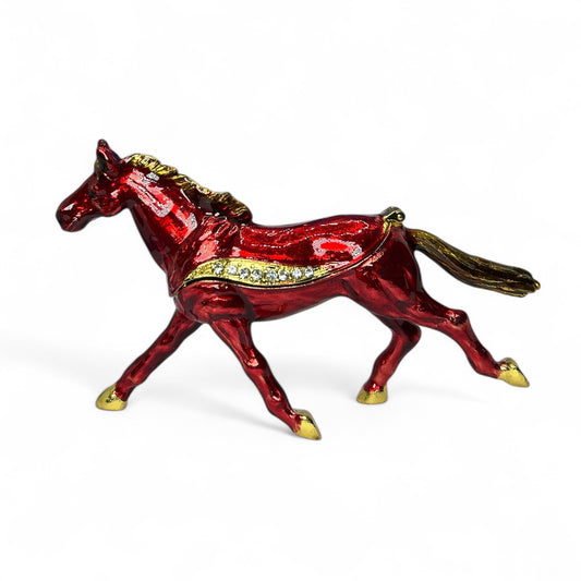 Luxury Red Horse Trinket / Jewellery Box