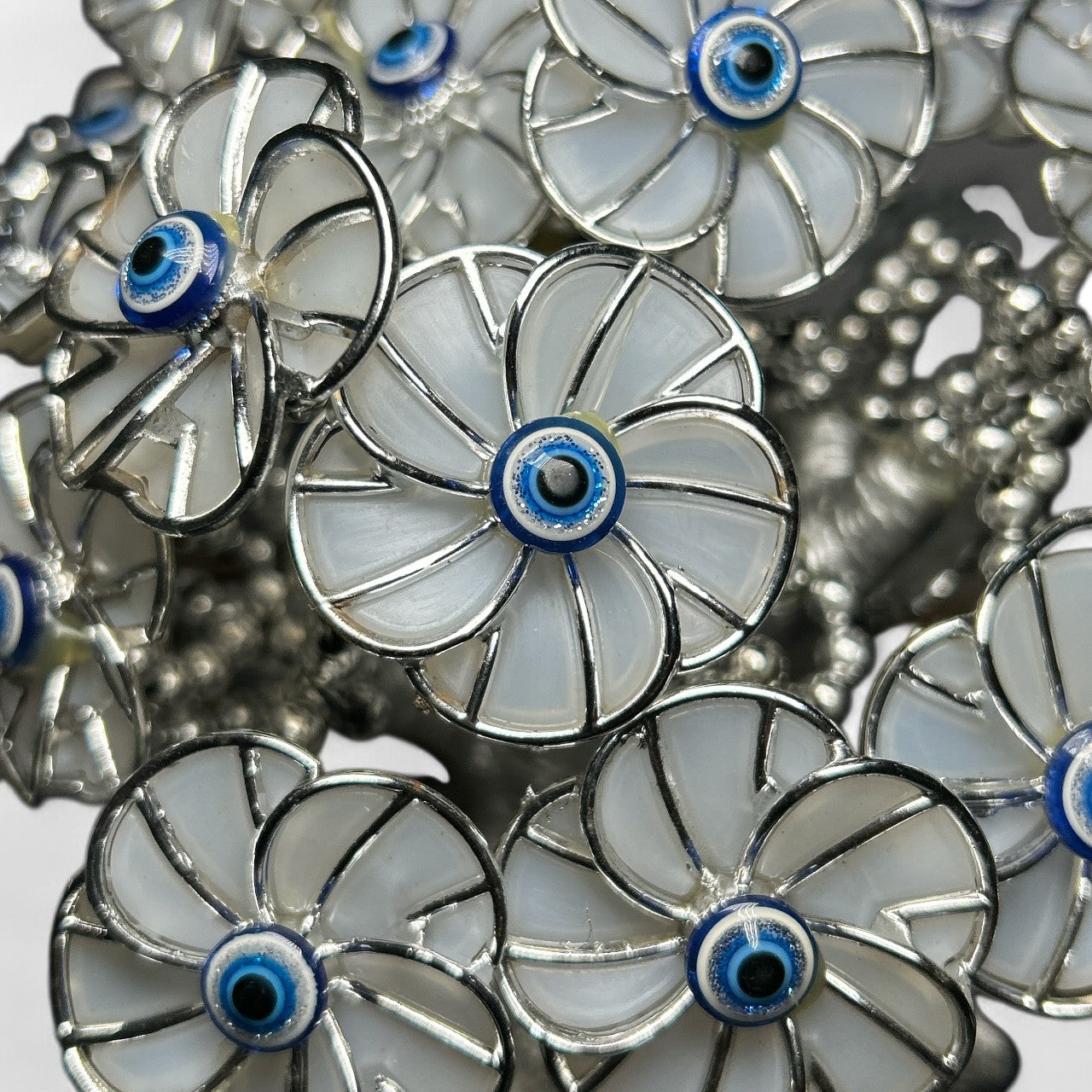 Silver Evil Eye Money Tree Showpiece