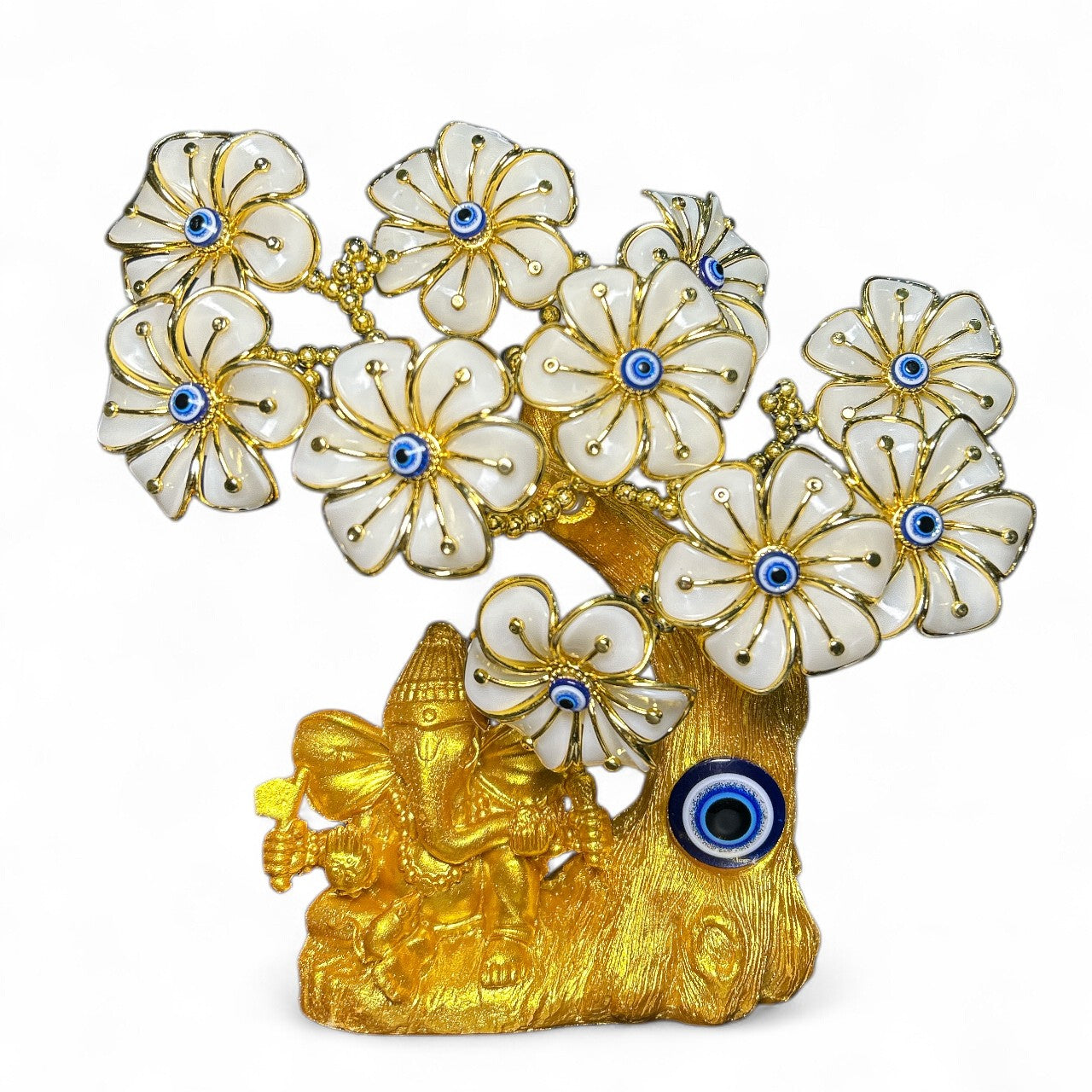Golden Ganesha Evil Eye Tree