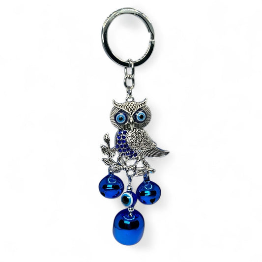 Owl Evil Eye Charm Keychain