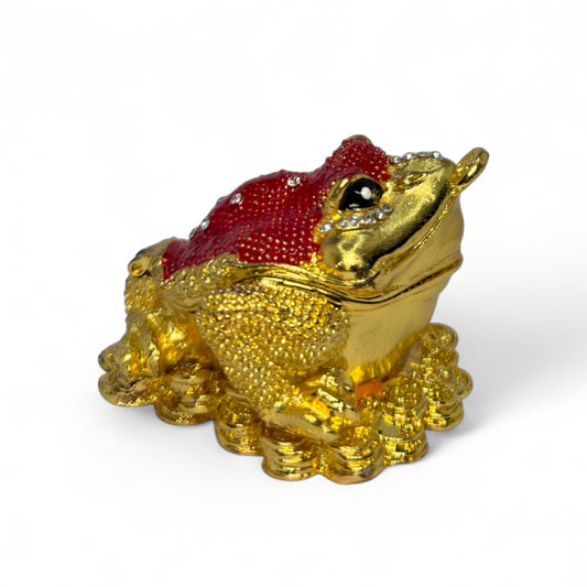 Golden Feng Shui Money Frog Trinket / Jewellery Box