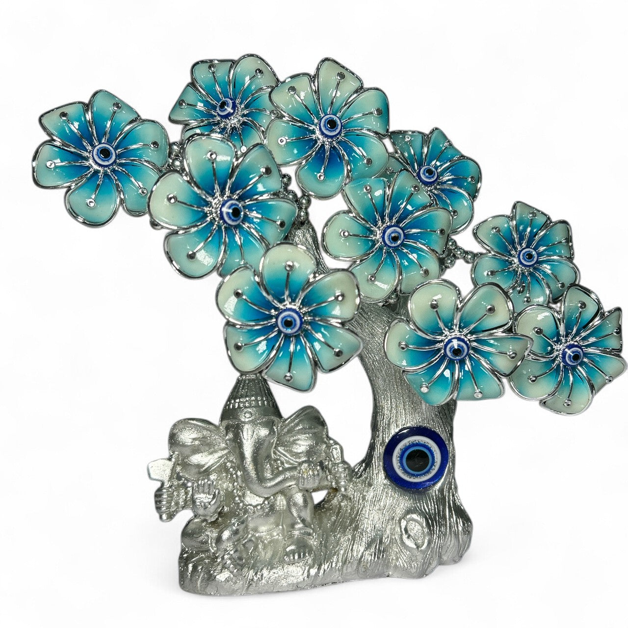 Silver Ganesha Evil Eye Tree