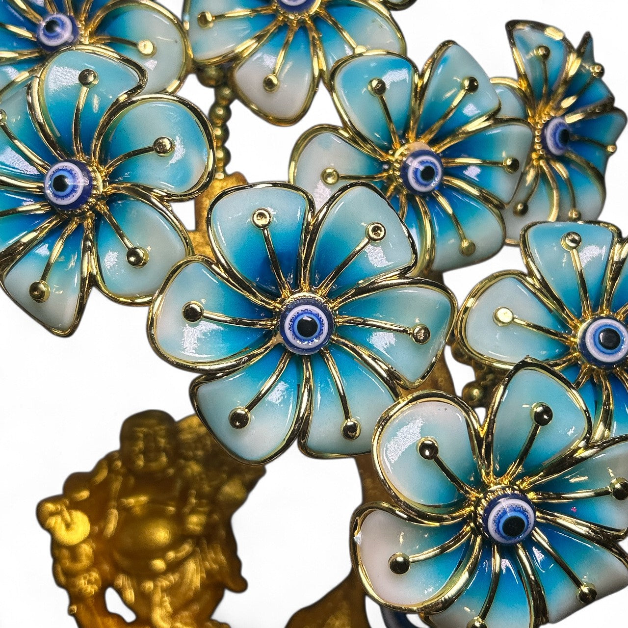 Golden Laughing Buddha Evil Eye Tree