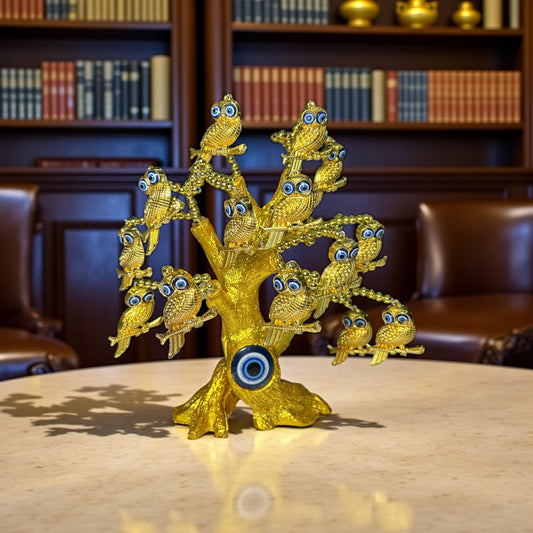 Golden Evil Eye Owl Tree