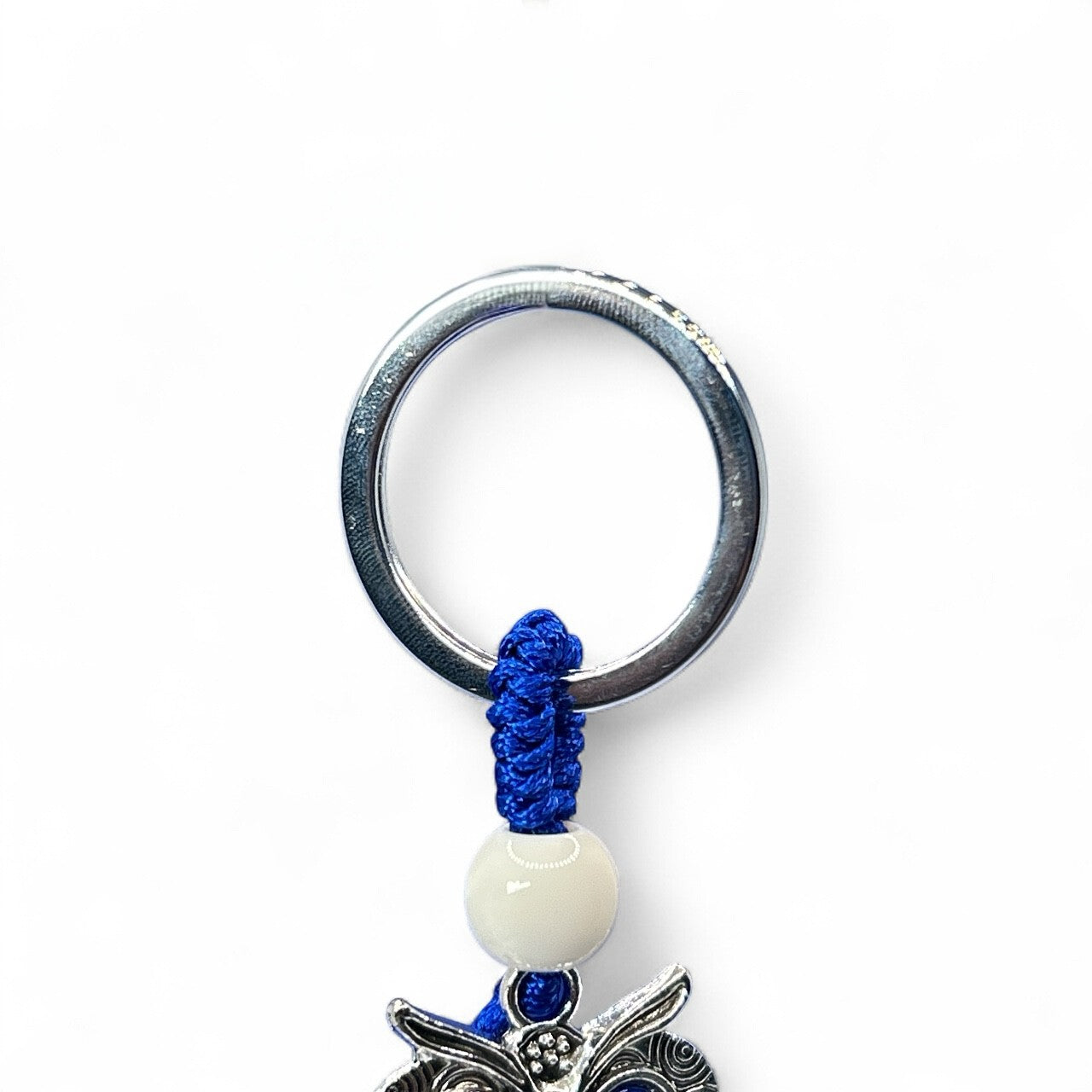 Silver Owl Evil Eye Keychain