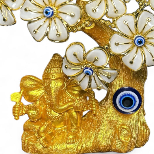 Golden Ganesha Evil Eye Tree