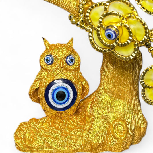 Golden Evil Eye Tree with Owl