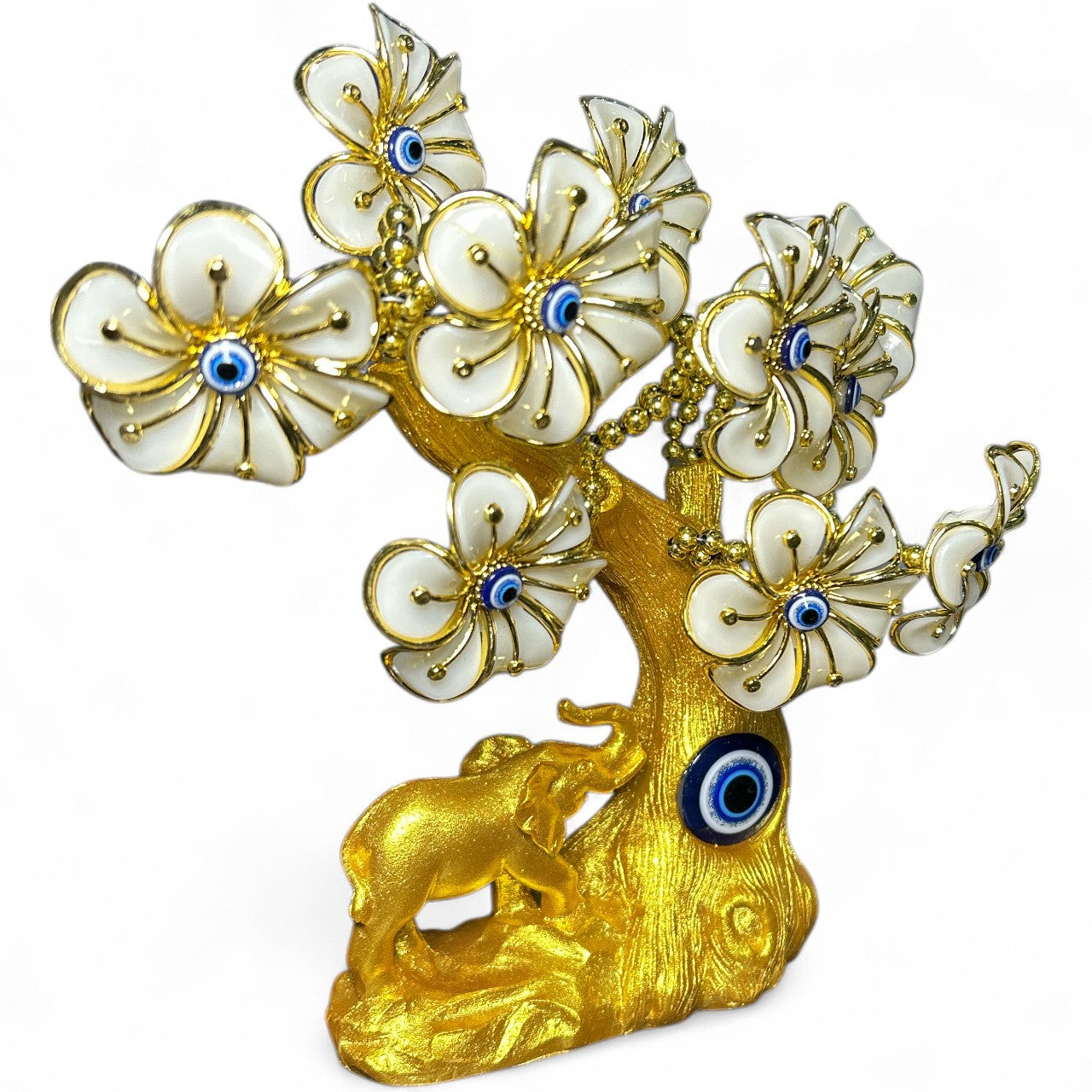 Golden Evil Eye Tree with Elephant