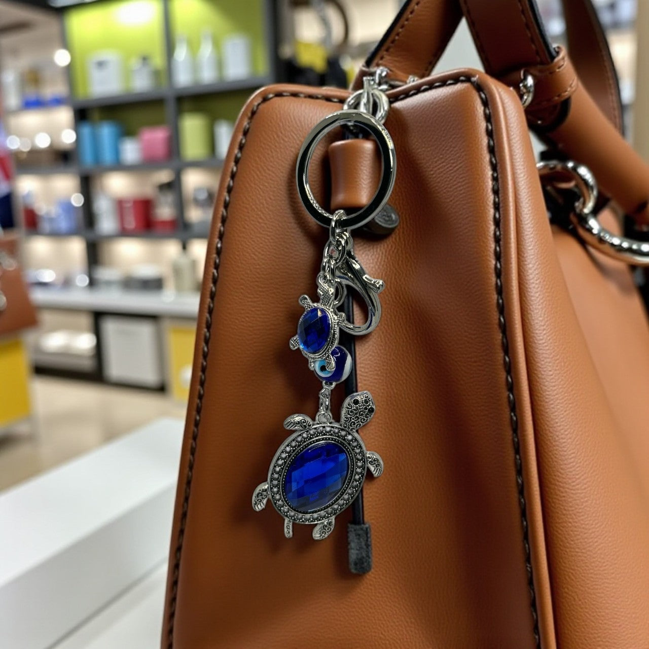 Lucky Turtle Evil Eye Keychain