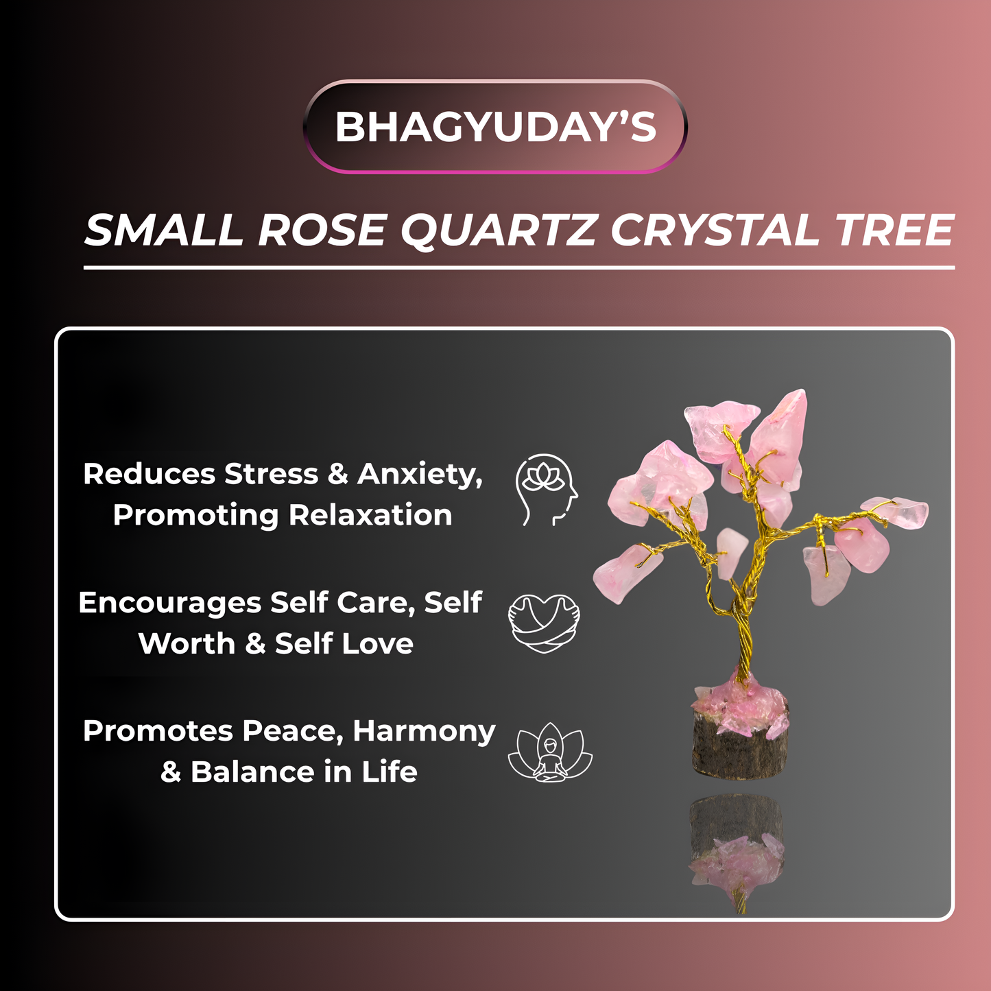 Small Rose Quartz Crystal Tree