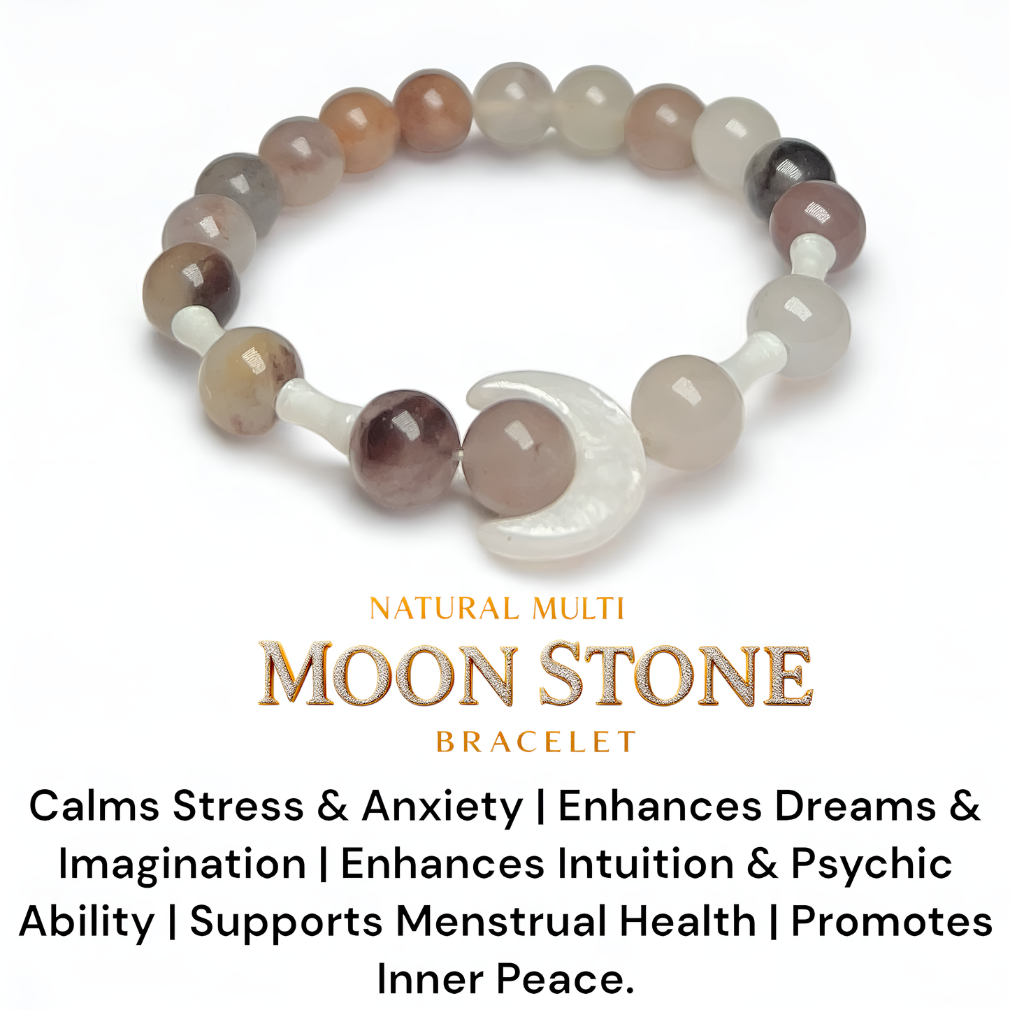 Natural Multi Moon Stone Bracelet