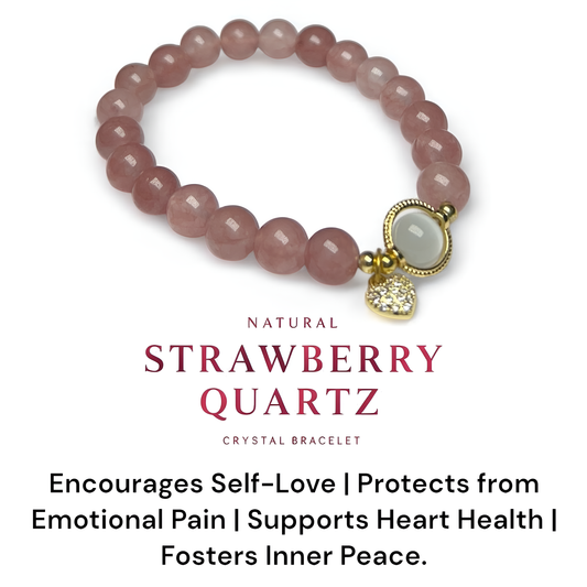 Natural Strawberry Quartz Crystal Bracelet