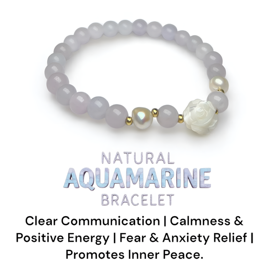 Natural Aquamarine Stone Bracelet