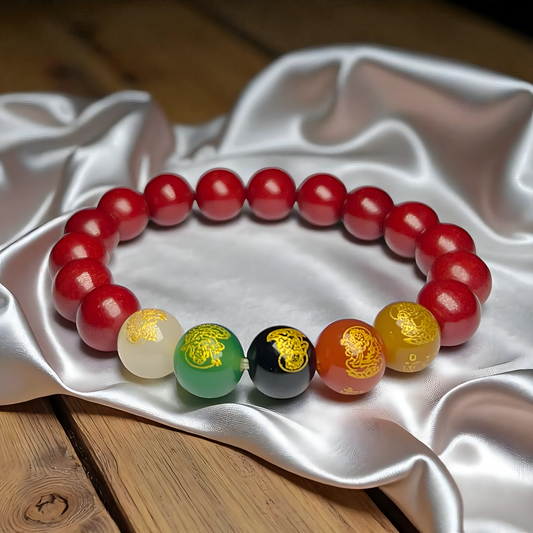 Feng Shui 5 Gods of Wealth Cinnabar Bracelet – Prosperity & Protection