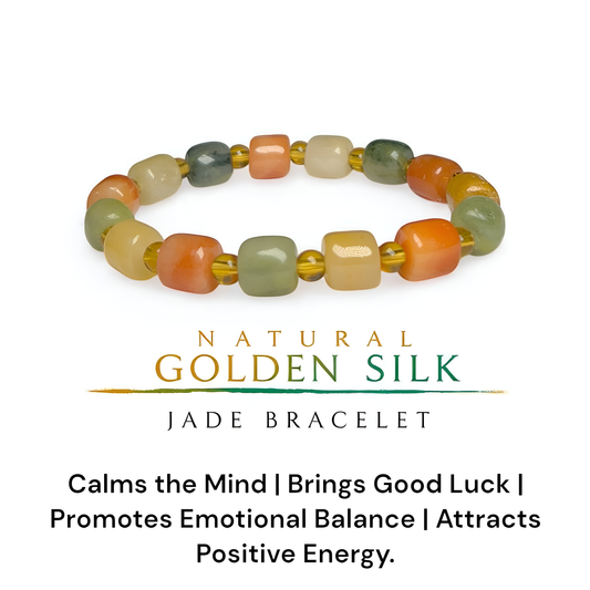 Natural Golden Silk Jade Bracelet