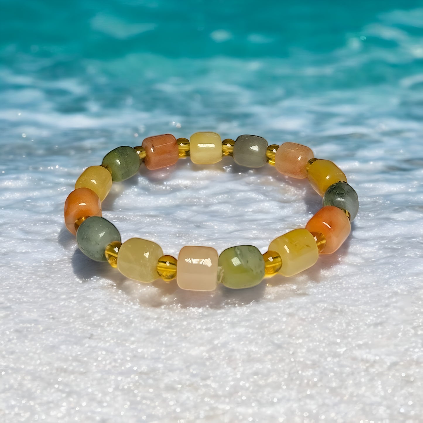 Natural Golden Silk Jade Bracelet