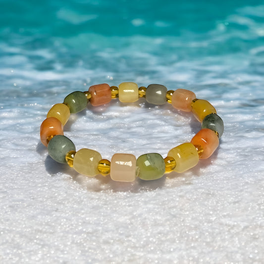 Natural Golden Silk Jade Bracelet
