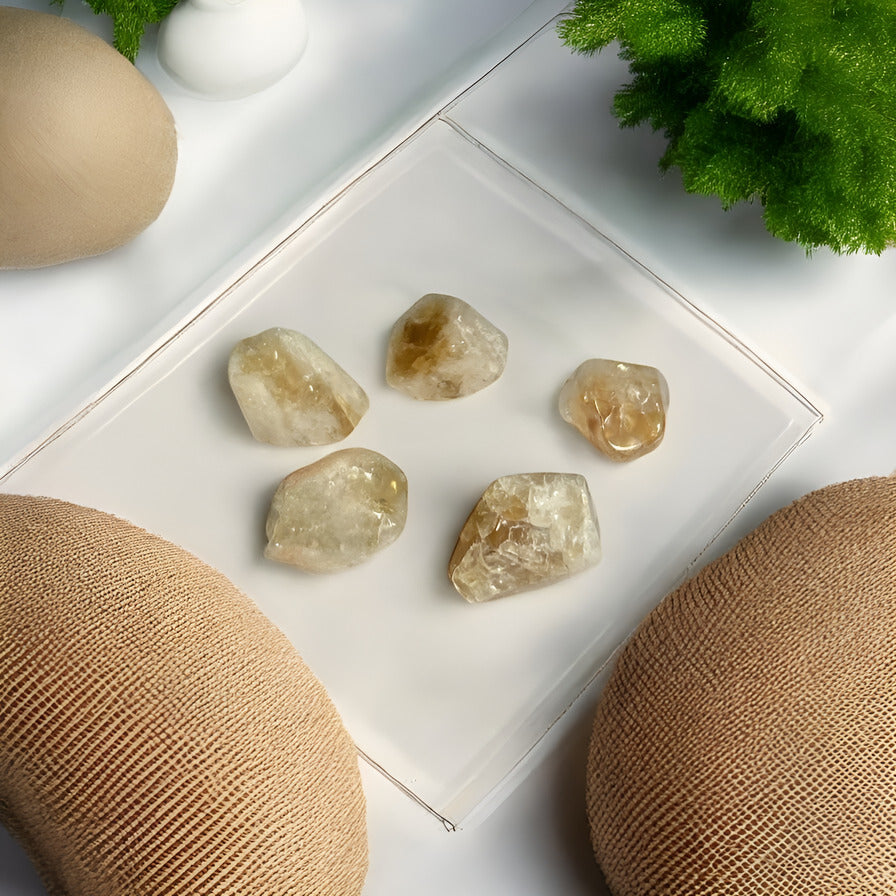 Raw Citrine Stone Set (5 Pieces)