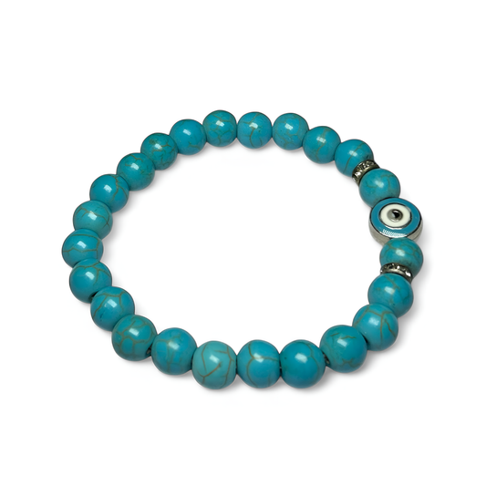 Natural Firoza Turquoise with Evil Eye Charm