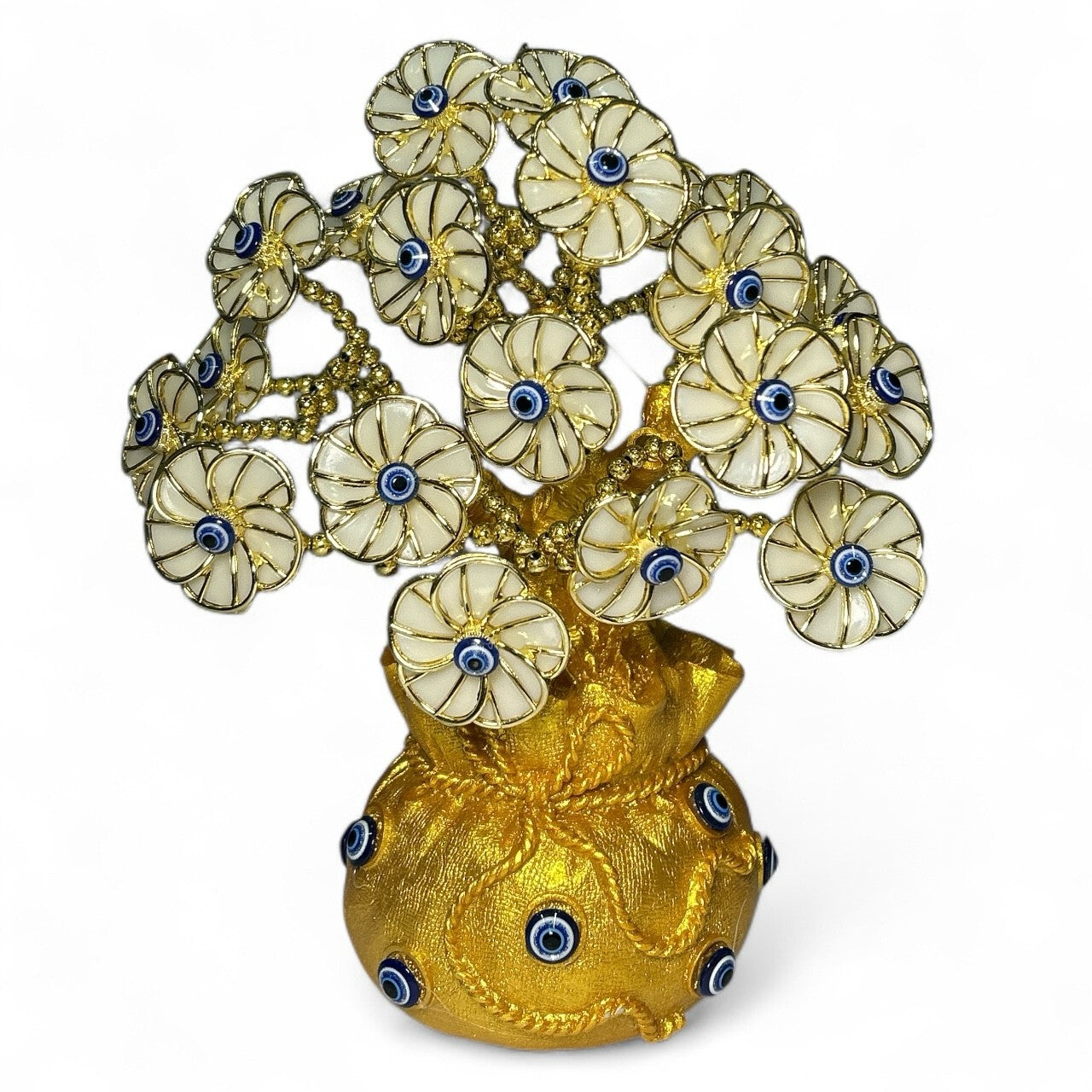 Golden Evil Eye Money Tree Showpiece