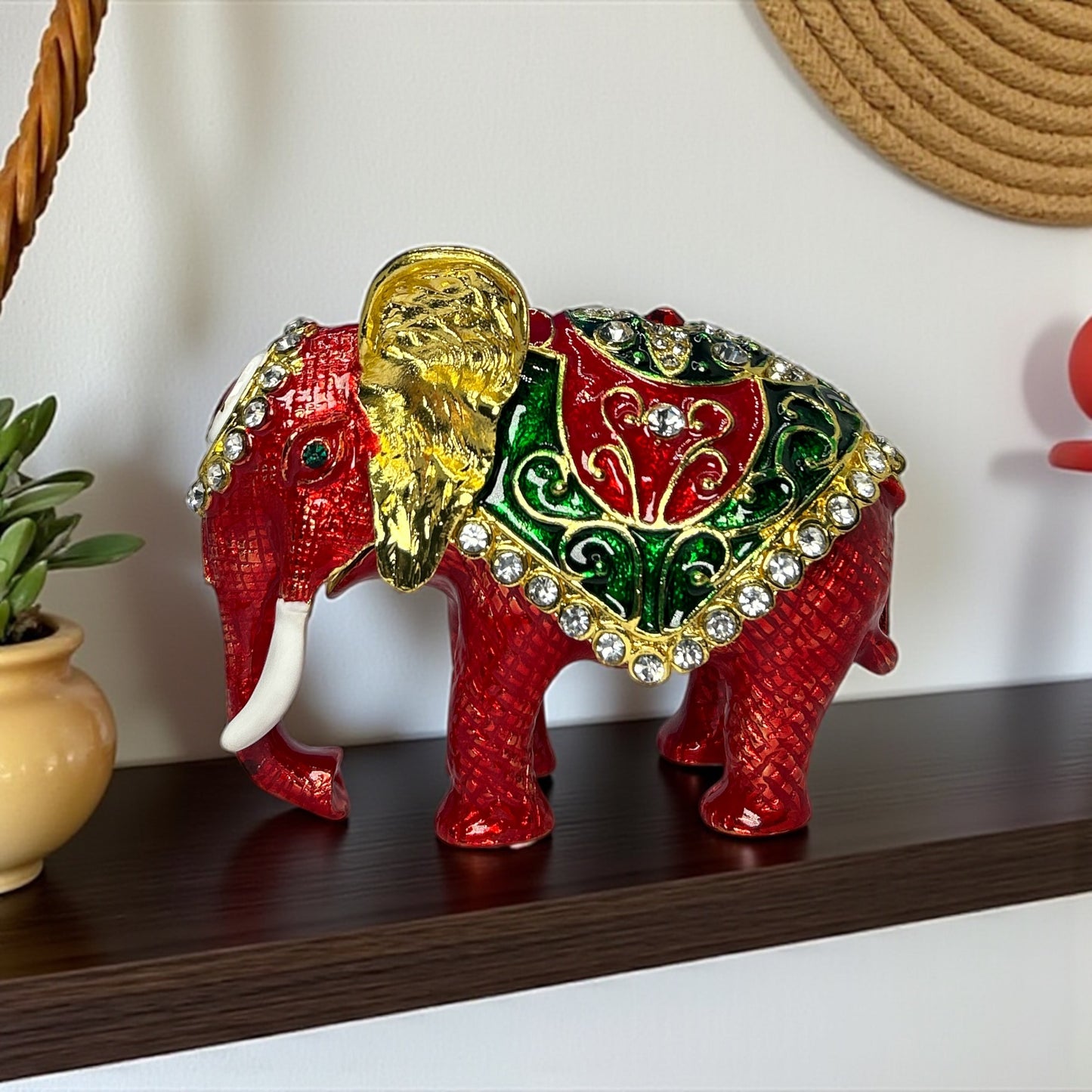 Luxury Red Elephant Trinket Box / Jewelry Box
