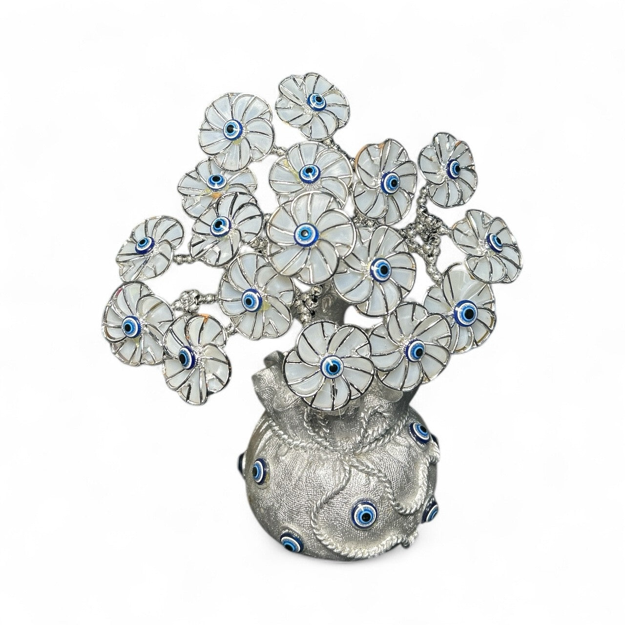 Silver Evil Eye Money Tree Showpiece