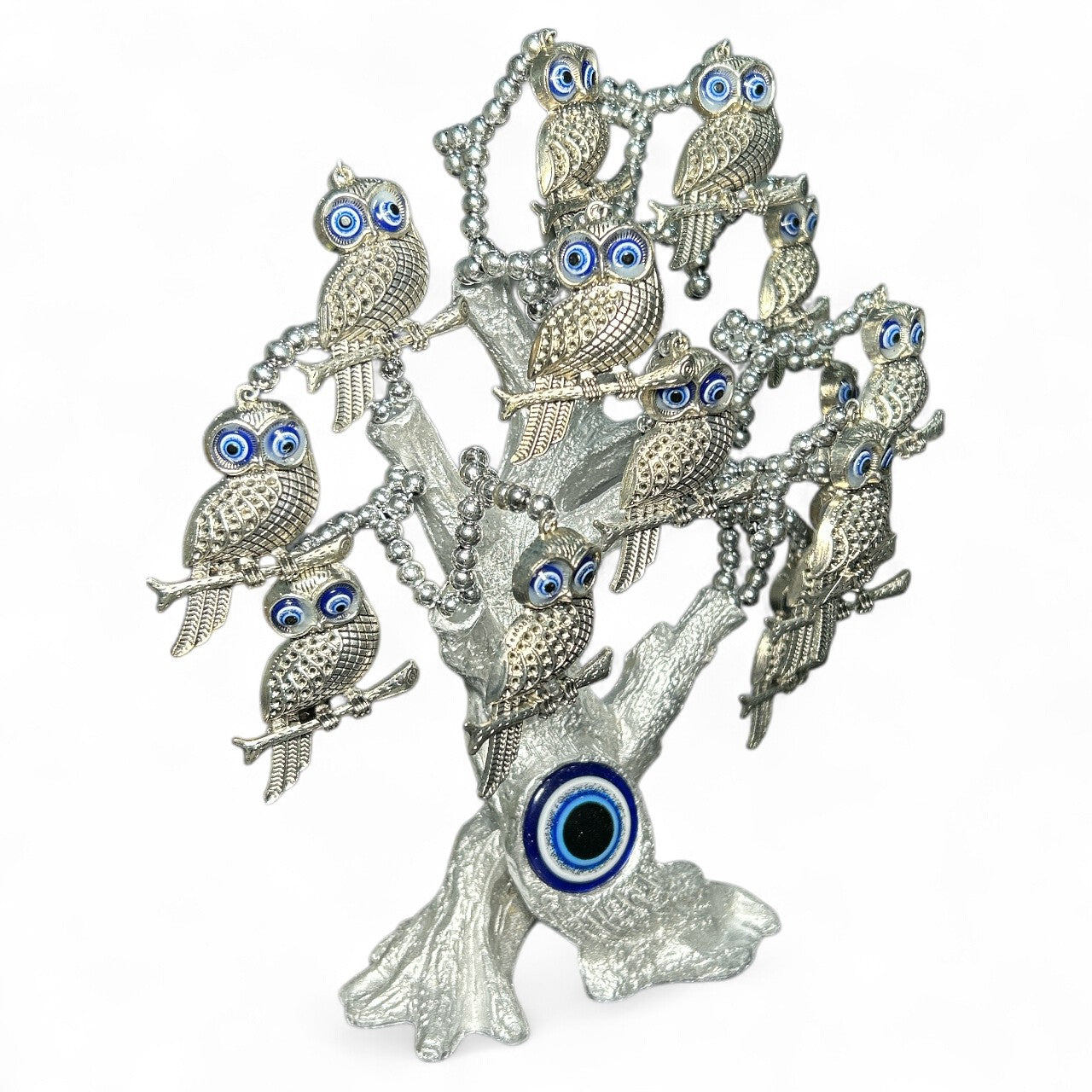 Silver Evil Eye Owl Tree