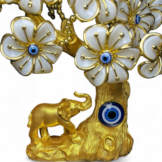 Golden Evil Eye Tree with Elephant