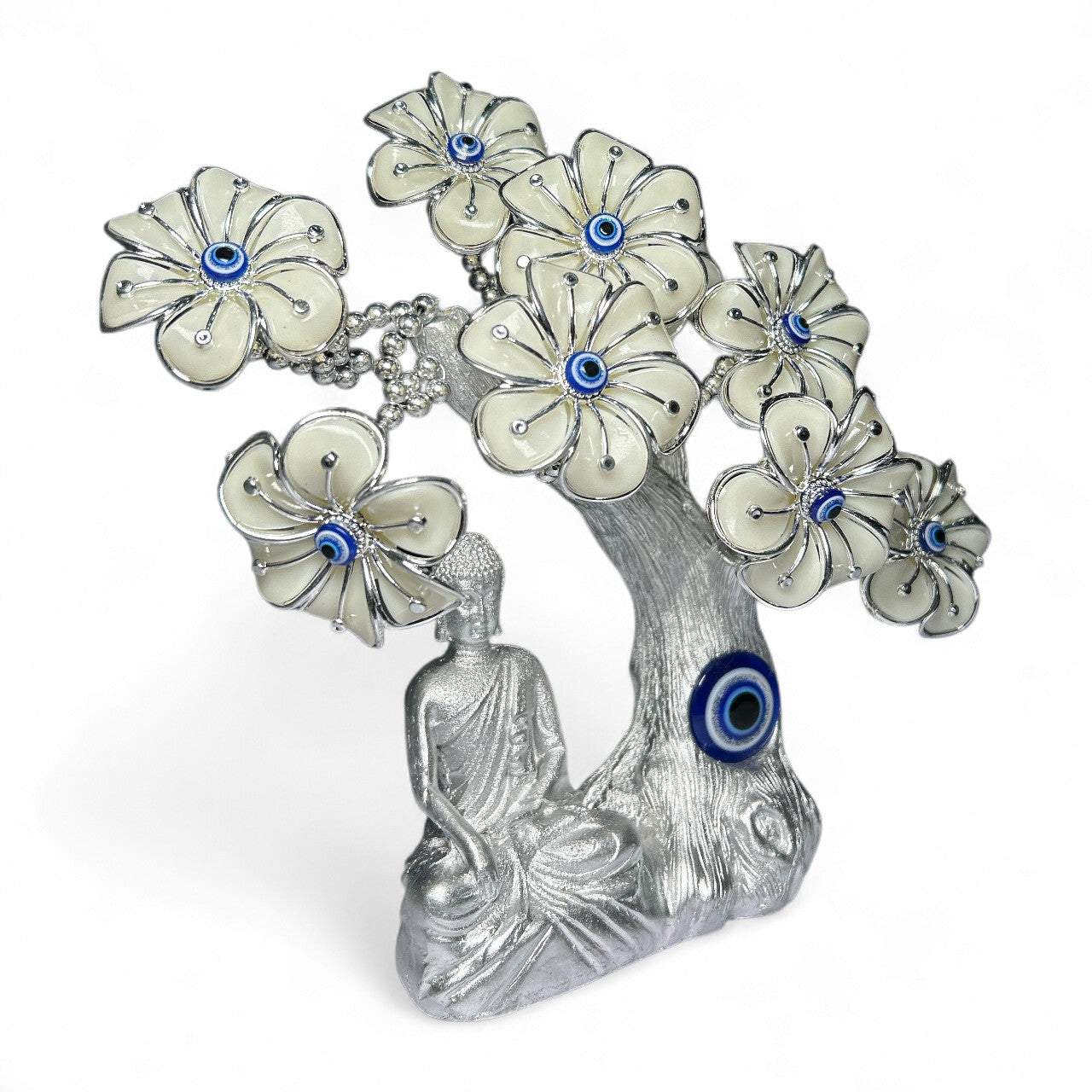 Silver Buddha Evil Eye Tree