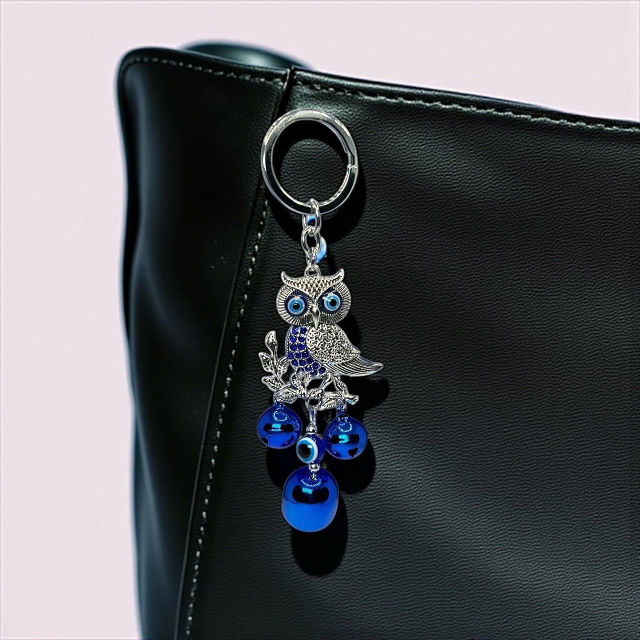 Owl Evil Eye Charm Keychain