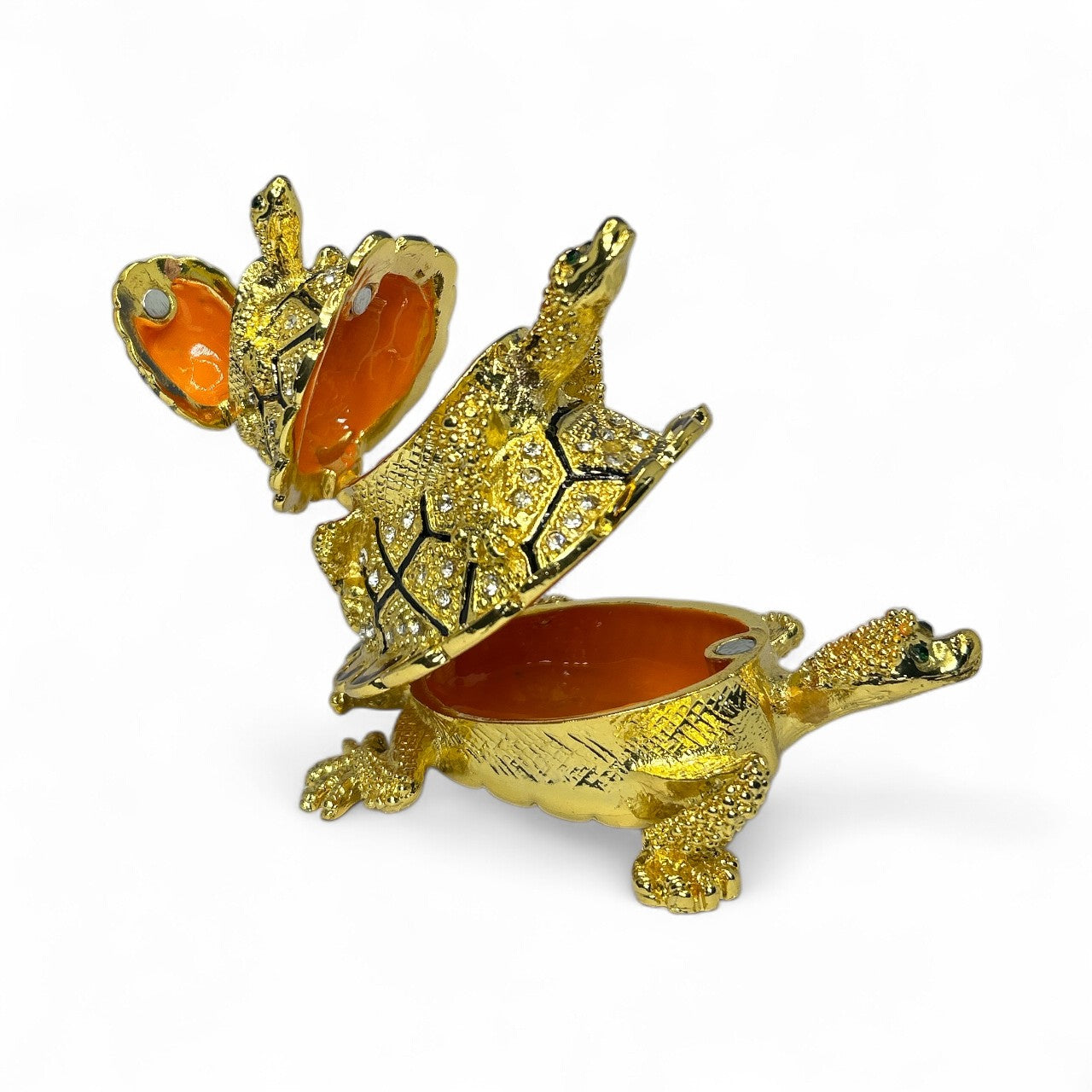 Golden Triple Turtle Trinket Box / Jewelry Box