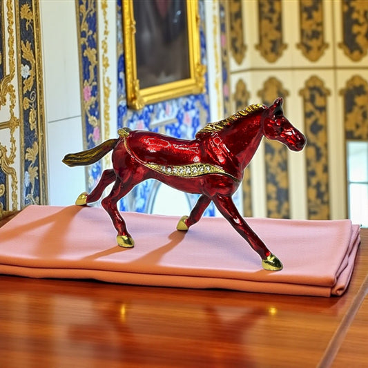 Luxury Red Horse Trinket / Jewellery Box
