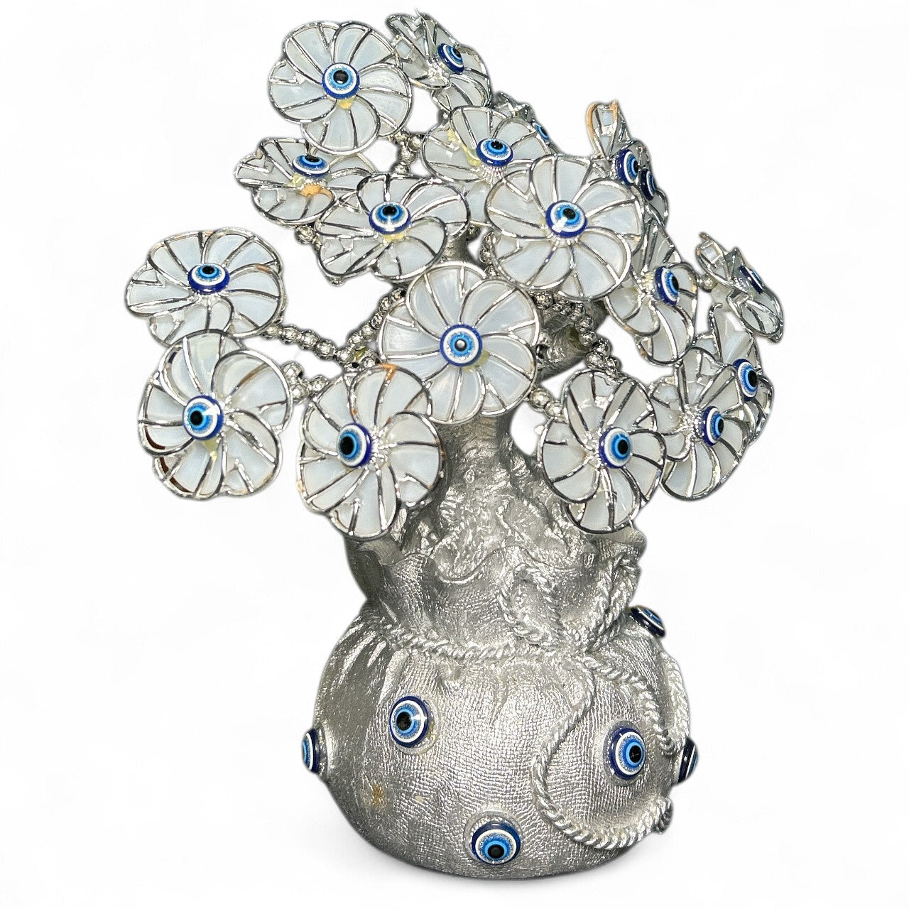 Silver Evil Eye Money Tree Showpiece