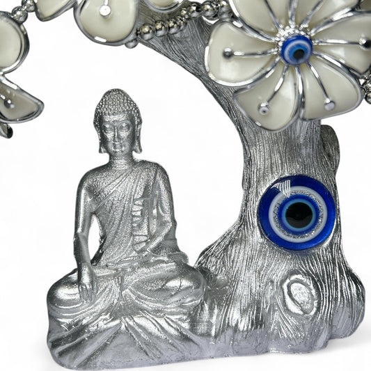 Silver Buddha Evil Eye Tree