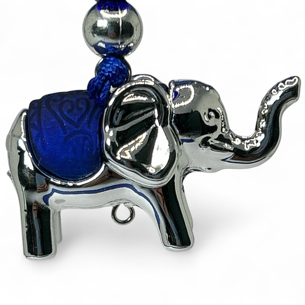 Blue Evil Eye Elephant Keychain
