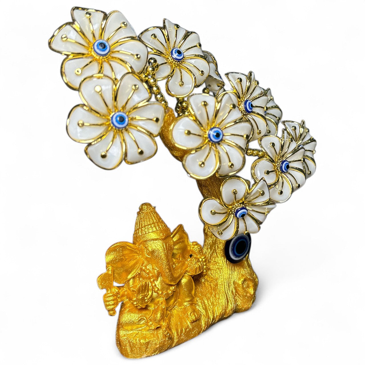 Golden Ganesha Evil Eye Tree