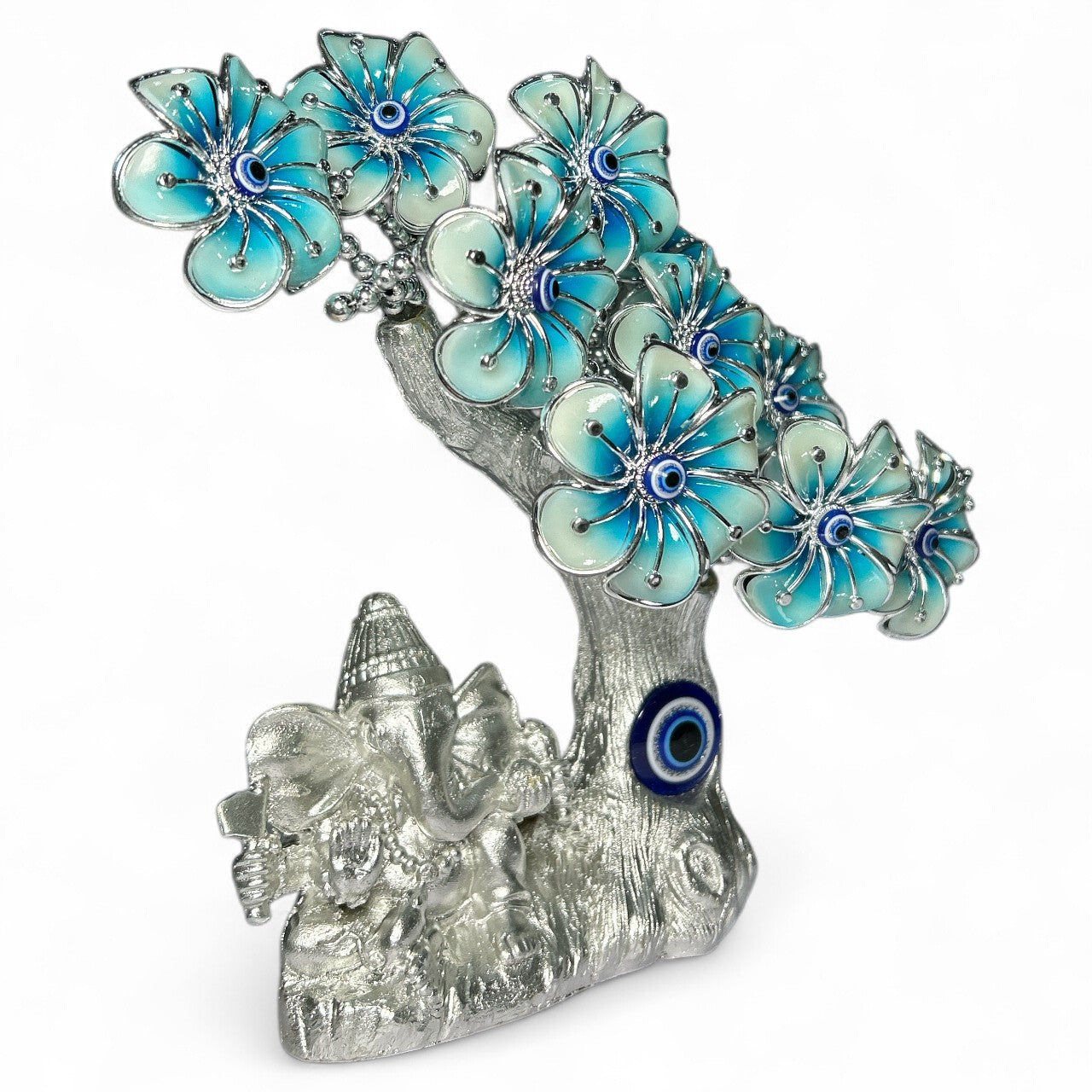 Silver Ganesha Evil Eye Tree