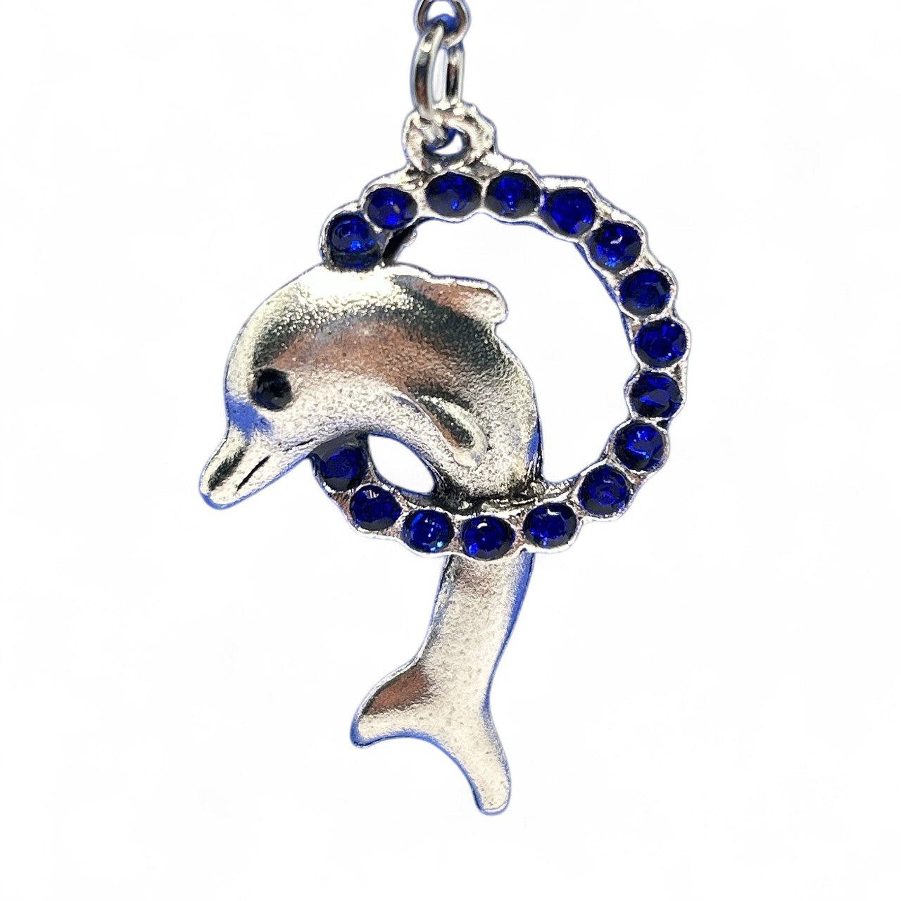 Silver Dolphin Evil Eye Keychain