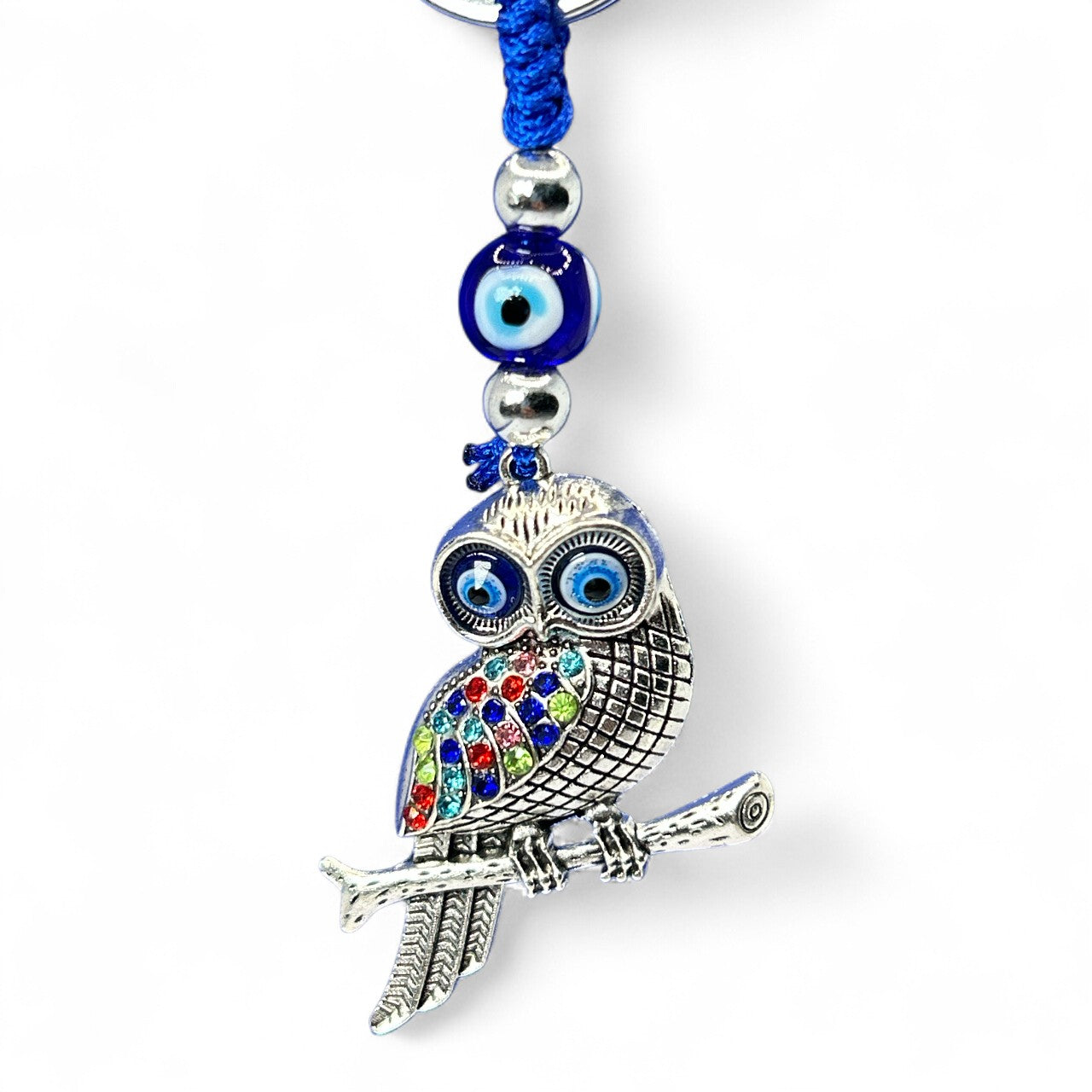 Colorful Evil Eye Owl Keychain