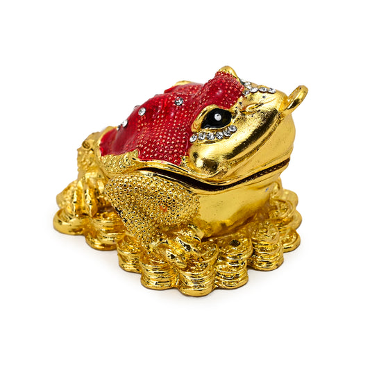 Golden Feng Shui Money Frog Trinket / Jewellery Box