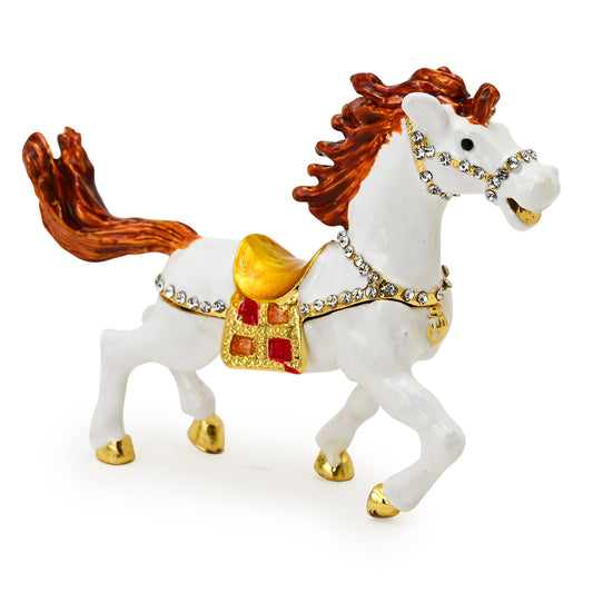 Luxury White Horse Trinket / Jewellery Box