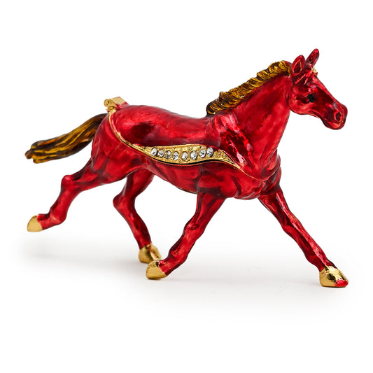 Luxury Red Horse Trinket / Jewellery Box